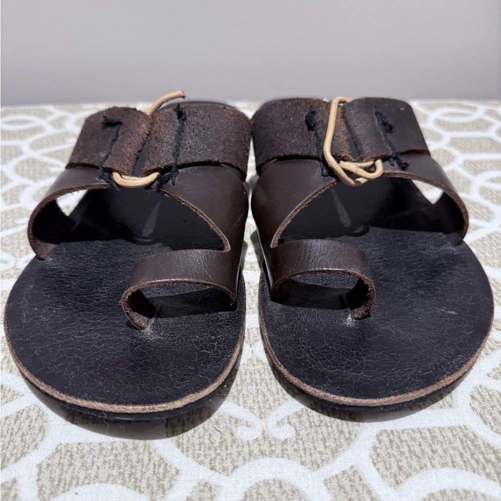 Free People Brown leather Sophie SlipOn Sandal Size 38